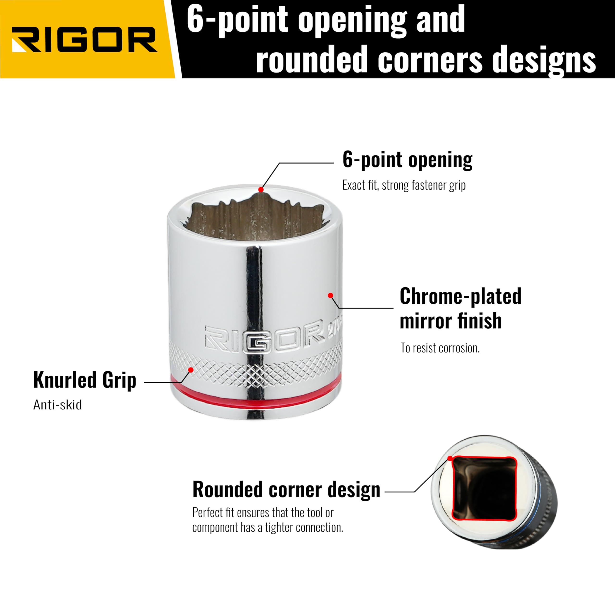 りおページ Amazon.co.jp: RIGOR 27038 ノンスリップ標準ソケットセット 10